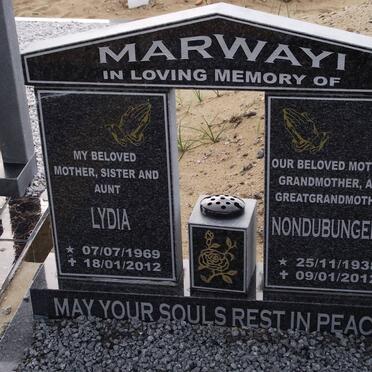 MARWAYI Lydia 1969-2012 :: MARWAYI Nonbungela 1938-2012