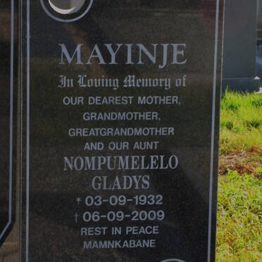 MAYINJE Nompumelelo Gladys 1932-2009