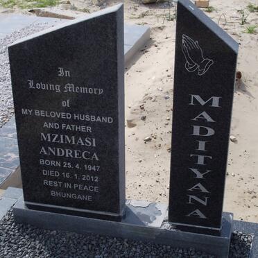MADITYANA Mzimasi Andreca 1947-2012