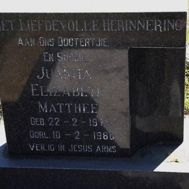 MATTHEE Juanita Elizabeth 1978-1986