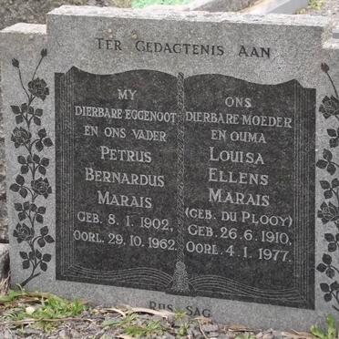 MARAIS Petrus Bernardus 1902-1962 &amp; Louisa Ellens DU PLOOY 1910-1977