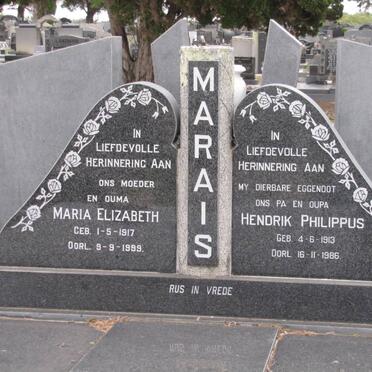 MARAIS Hendrik Philippus 1913-1986 &amp; Maria Elizabeth 1917-1999