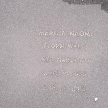 MARAIS Mercia Naomi formerly WALS nee HARRISON 1928-1985