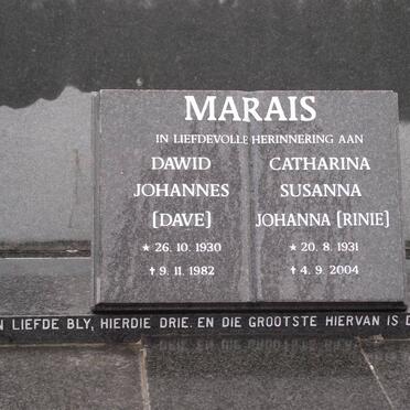 MARAIS Dawid Johannes 1930-1982 &amp; Catharina Susanna Johanna 1931-2004