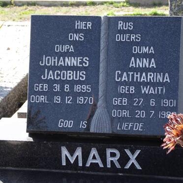MARX Johannes Jacobus 1895-1970 &amp; Anna Catharina WAIL 1901-1980