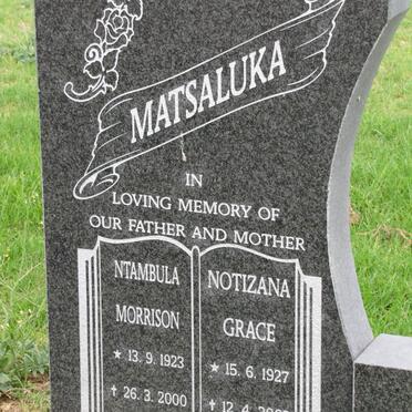 MATSALUKA Ntambula Morrison 1923-2000 &amp; Notizana Grace 1927-2002