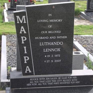 MAPIPA Luthando Lennox 1972-2007