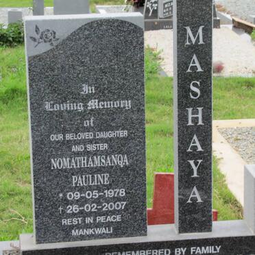 MASHAYA Nomathamsanqa Pauline 1978-2007