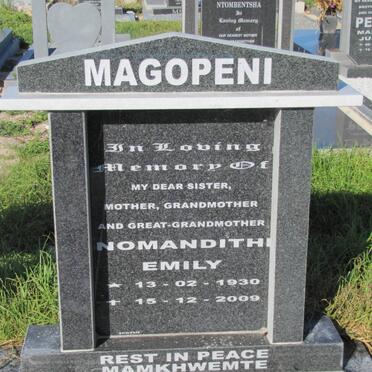 MAGOPENI Nomandithi Emily 1930-2009