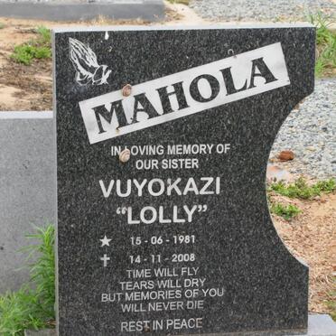 MAHOLA Vuyokazi 1981-2008