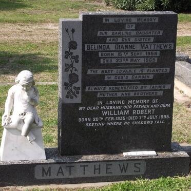 MATTHEWS Belinda Dianne 1956-1965 :: ROBERT William 1935-1995