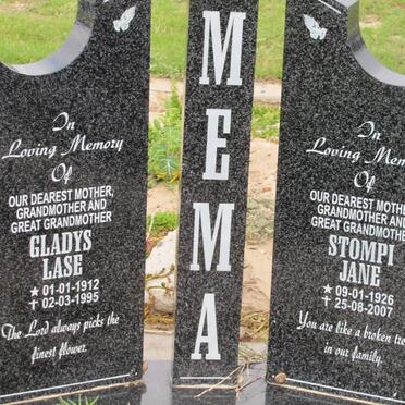 MEMA Gladys Lase 1912-1995 :: MEMA Stompi Jane 1926-2007