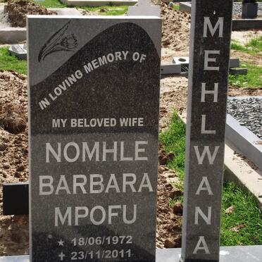 MEHLWANA Nomhle Barbara Mpofu 1972-2011