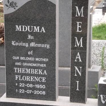MEMANI Thembeka Florence 1950-2008