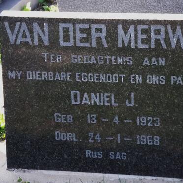 MERWE Daniel J., van der 1923-1968