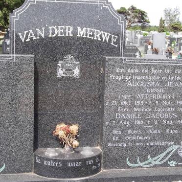 MERWE Daniel Jacobus, van der 1918-1989 &amp; Augusta Jean ATTERBURY 1919-1986