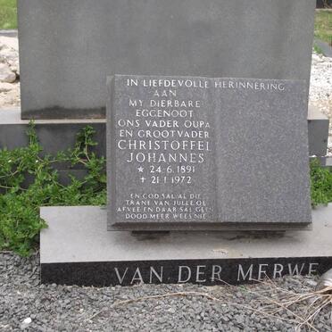 MERWE Christoffel Johannes, van der 1891-1972