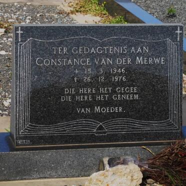 MERWE Constance, van der 1946-1976