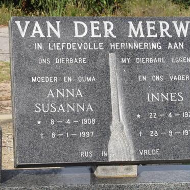 MERWE Anna Susanna, van der 1908-1997 :: MERWE Innes, van der 1922-1977