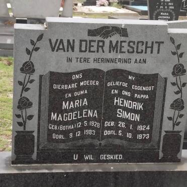 MESCHT Hendrik Simon, van der 1924-1973 &amp; Maria Magdelena BOTHA 1928-1983