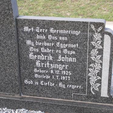 MEY Hendrik Johan Kritzinger 1925-1977 &amp; Abigael Cornelia 1926-2009