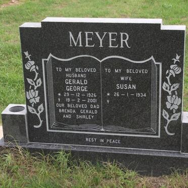MEYER Gerald George 1926-2001 &amp; Susan 1934-