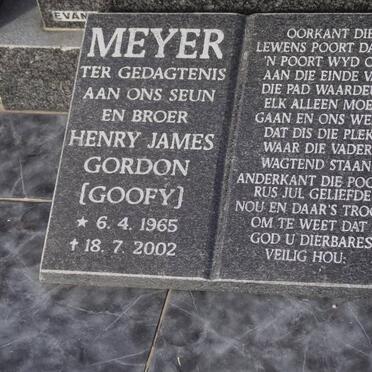 MEYER Hendrik Petrus 1966-1992 :: MEYER Henry James Gordon 1965-2002