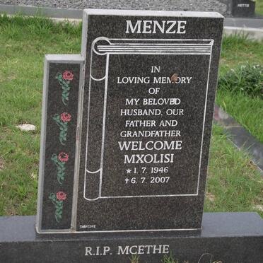 MENZE Welcome Mxolisi 1946-2007