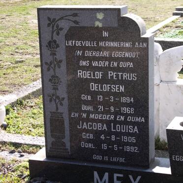 MEY Roelof Petrus Oelofsen 1894-1968 &amp; Jacoba Louisa 1905-1992