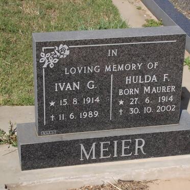 MEIER Ivan G. 1914-1989 &amp; Hulda F. MAURER 1914-2002