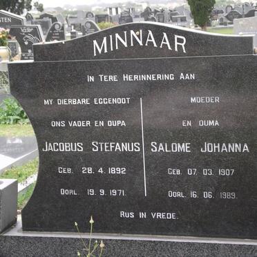 MINNAAR Jacobus Stefanus 1892-1971 &amp; Salome Johanna 1907-1989