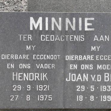 MINNIE Hendrik 1921-1975 &amp; Joan V.D. BERG 1939-1997