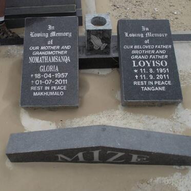 MIZI Loyiso 1951-2011 &amp; Nomathamsanqa Gloria 1957-2011