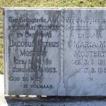 MOSTERT Jacobus Petrus 1911-1963 &amp; Maria M. 1914-1989