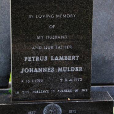 MULDER Petrus Lambert Johannes 1919-1972