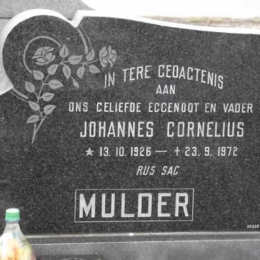 MULDER Johannes Cornelius 1926-1972