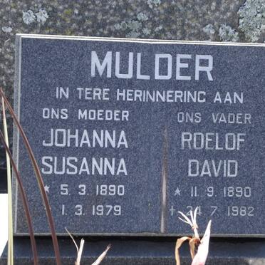 MULDER Johanna Susanna 1890-1979 &amp; Roelof David 1890-1982