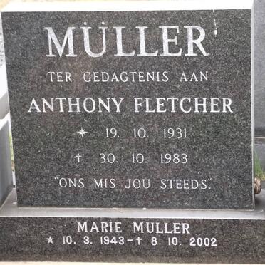 MULLER Anthony Fletcher 1931-1983 &amp; Marie 1943-2002