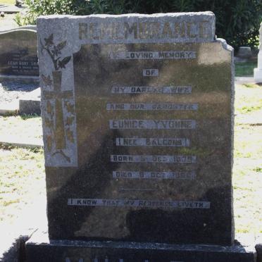 MULLER Eunice Yvonne nee BALCOMB 1938-1960
