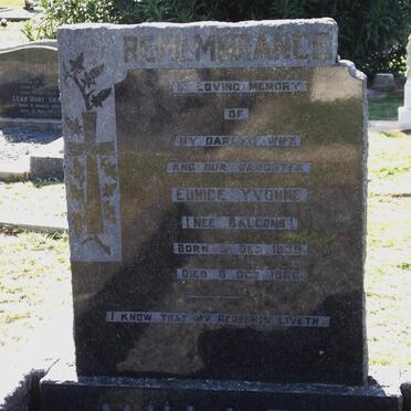 MULLER Eunice Yvonne nee BALCOMB 1938-1960