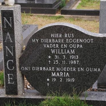 NANCE William 1913-1987 &amp; Maria 1919-2003