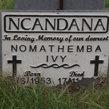 NCANDANA Nomathemba Ivy 1953-2002