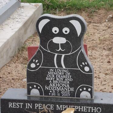 NDZIMANDE Akhona 2003-2007