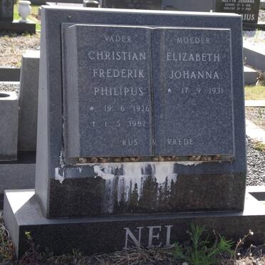 NEL Christian Frederik Philipus 1926-1982 &amp; Elizabeth Johanna 1931-