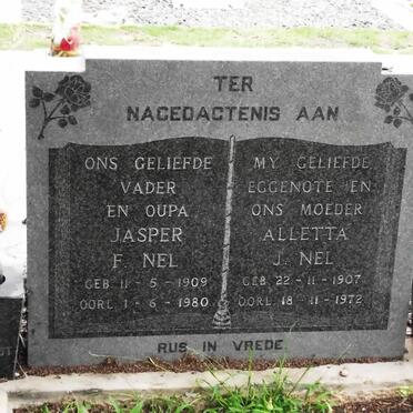 NEL Jasper F. 1909-1980 &amp; Alletta J. 1907-1972