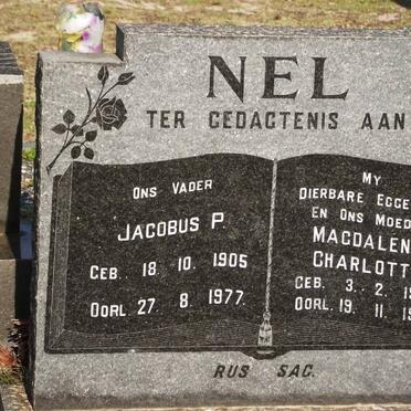 NEL Jacobus P. 1905-1977 &amp; Magdalena Charlotte 1903-1968
