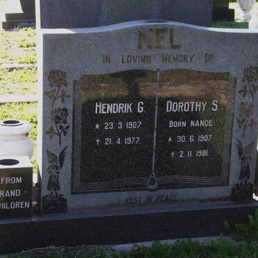 NEL Hendrik G. 1907-1977 &amp; Dorothy S. NANCE 1907-1981