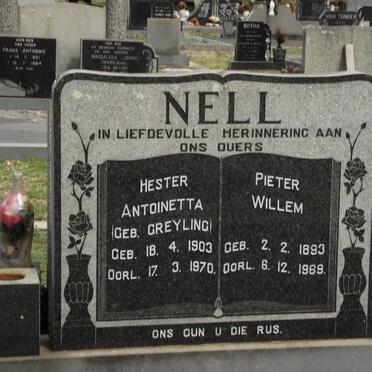 NELL Pieter Willem 1893-1969 &amp; Hester Antoinetta GREYLING 1903-1970