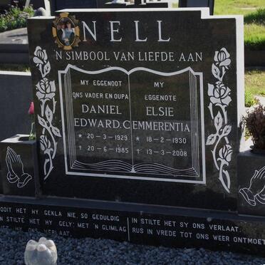 NELL Daniel Edward C. 1929-1985 &amp; Elsie Emmerentia 1930-2008