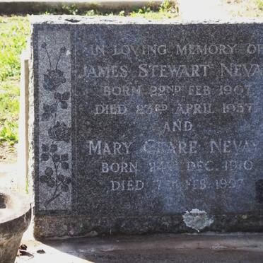 NEVAY James Stewart 1907-1957, Mary Clare 1910-1997